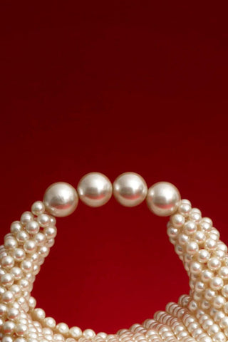 White zia pearl purse