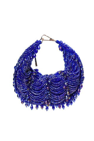 Hobo bag for women for Indian Wedding - Royal Blue Liona embellished bag by House of Kosha