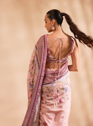 Pink niri malgudi days saree