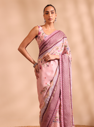 Pink niri malgudi days saree