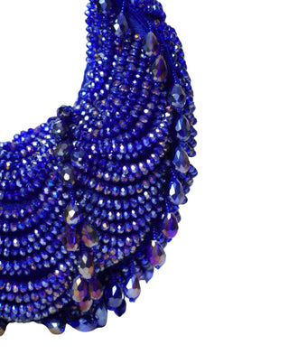 Hobo bag for women for Indian Wedding - Royal Blue Liona embellished bag by House of Kosha
