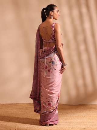 Pink niri malgudi days saree