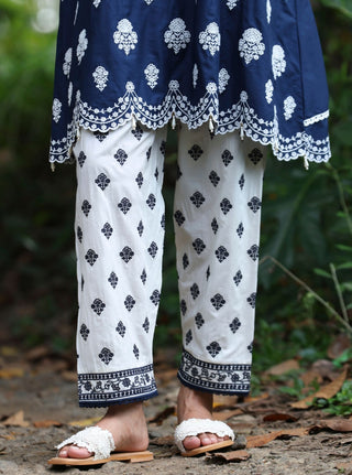 Blue abana malgudi day kurta set