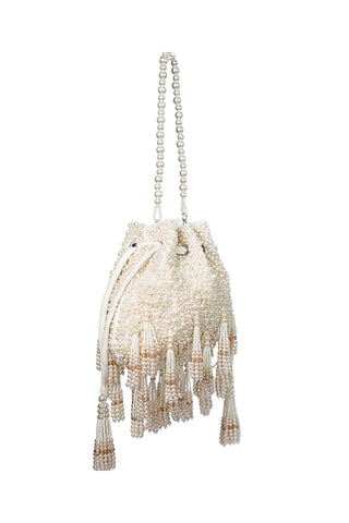 Potli bag for women for Indian Wedding - Ivory Emma pearl potli by House of Kosha