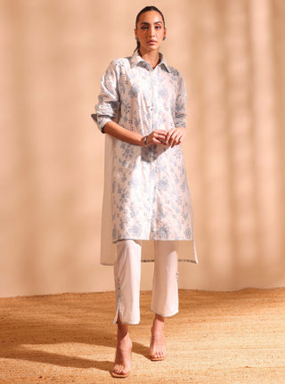 White niva malgudi day kurta set
