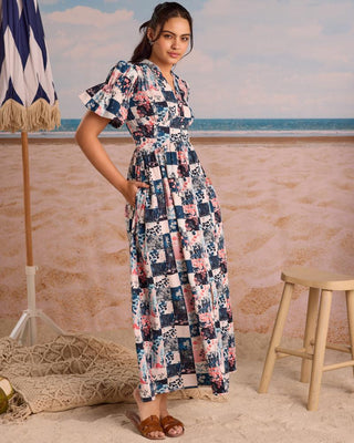 Maxi Dress Tile Wear - Multicolor Naples Dress by Zazu