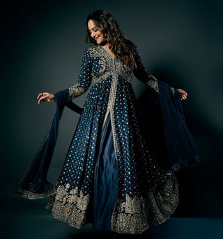 Blue ibtida hunar anarkali set
