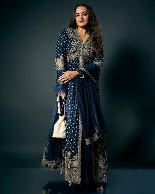 Blue ibtida hunar anarkali set
