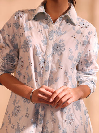 White niva malgudi day kurta set