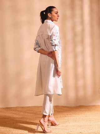 White niva malgudi day kurta set