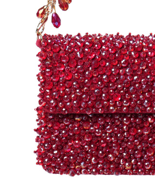 Mini bag for women for Contemporary Wear - Maroon Kiyara crystal bag by House of Kosha