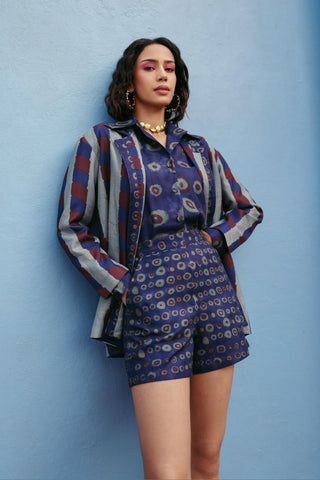 Co-ord Set Contemporary Wear Blue Poppins by Payal & Zinal