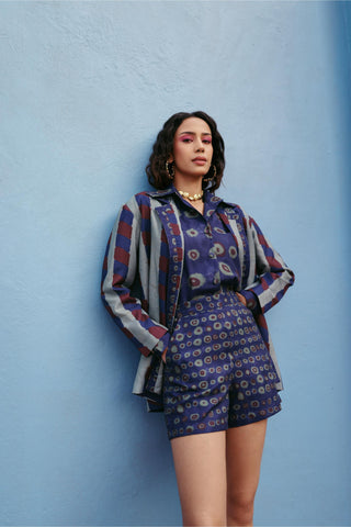 Statement Blazer Contemporary Wear Blue Poppins by Payal & Zinal