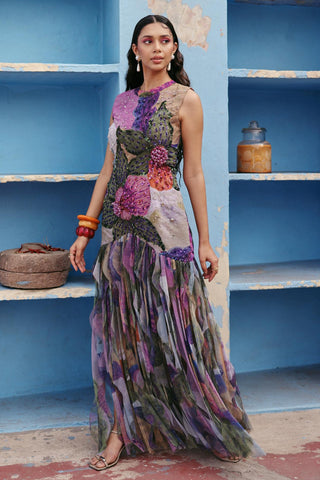Printed Dress Contemporary Wear Multicolor Mela by Payal & Zinal