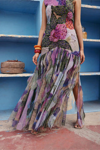 Printed Dress Contemporary Wear Multicolor Mela by Payal & Zinal