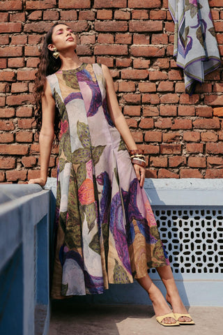 Printed Dress Contemporary Wear Phool Fiesta Multicolor by Payal & Zinal