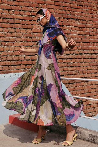 Printed Dress Contemporary Wear Phool Fiesta Multicolor by Payal & Zinal