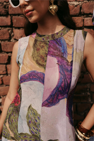 Printed Dress Contemporary Wear Phool Fiesta Multicolor by Payal & Zinal