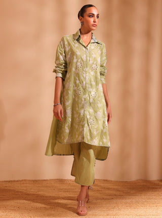 Green niva malgudi day kurta set