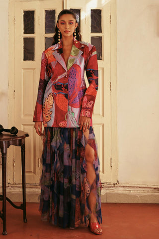 Co-ord Set Contemporary Wear Ruffled Muse Multicolor by Payal & Zinal