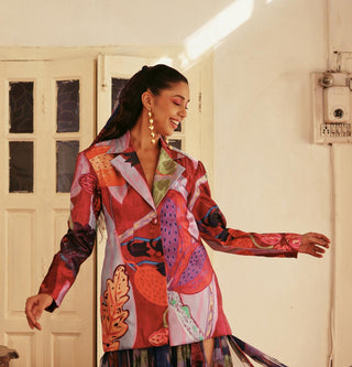 Statement Blazer Contemporary Wear Ruffled Muse Multicolor by Payal & Zinal