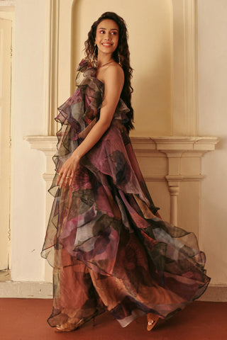Printed Dress Contemporary Wear Bageecha Multicolor by Payal & Zinal