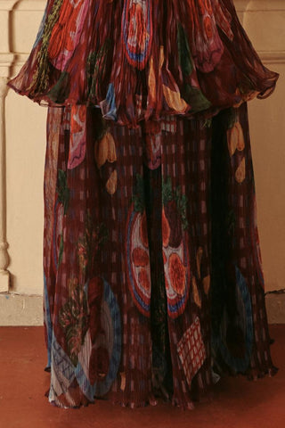 Printed Skirt Contemporary Wear Purple Wine Imli Glam by Payal & Zinal