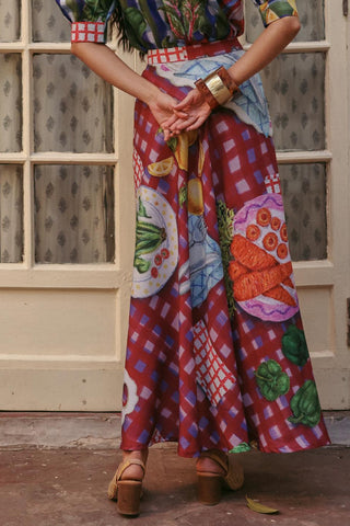 Printed Skirt Contemporary Wear Retro Rani Multicolor by Payal & Zinal