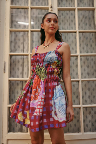 Party Dress Contemporary Wear Red Loony Twist by Payal & Zinal