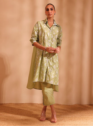 Green niva malgudi day kurta set