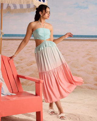 Midi Dress Tropical Wear - Multicolor Havana Dress by Zazu