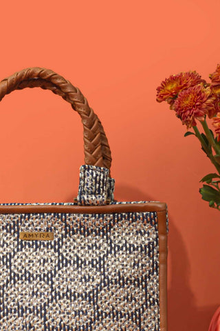 Blue jasbira embroidered handbag