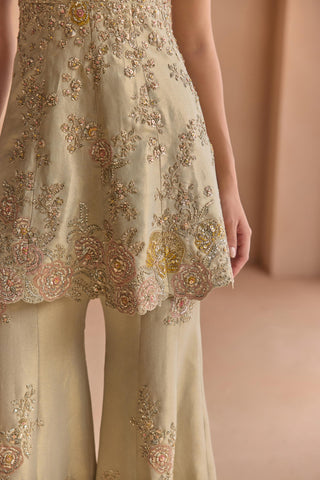 Flare Pant Set for Indian Wedding - Blue Off The Record Jacket and flare pant Set by Osaa by Adarsh at Mrs. G