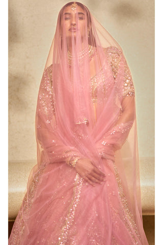 Lehenga Set Indian Wedding Pink Net by Tamanna Punjabi Kapoor