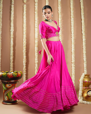 Hot pink avyanna heavy lehenga set