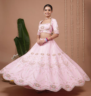Lehenga set for Indian Wedding – Baby Pink Heavy by AHI Clothing