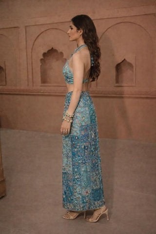 Co-ord Set Pastel Wear - Blue Aqua Sora Co-ord Set by Banjara Trail