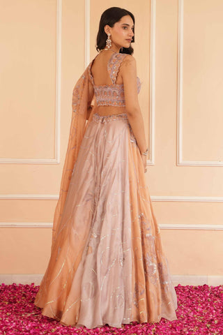 Orange dil se alohi lehenga
