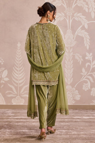 Green nooreh ever after ensemble kurta set
