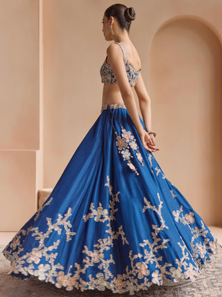 Lehenga Set for Indian Wedding - Blue Off The Record Embroidered Lehenga Set by Osaa by Adarsh at Mrs. G

