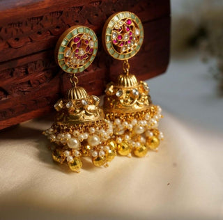 Jhumka Bridal Wear - Multicolor Mahi Jadtar Jhumka by Putstyle