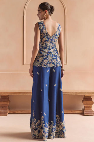 Peplum Jacket Set for Indian Wedding - Blue Off The Record Peplum Jacket Set by Osaa by Adarsh at Mrs. G

