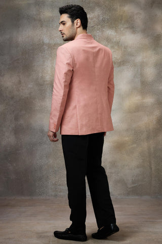 Pink solid blazer