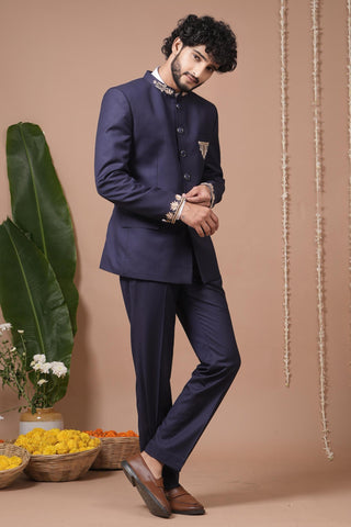 Jodhpuri set for Indian Wedding – Navy Blue by AHI Clothing