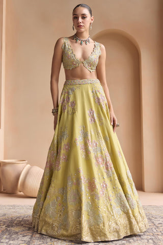Lehenga Set for Indian Wedding - Yellow Off The Record Embroidered Lehenga Set by Osaa by Adarsh at Mrs. G

