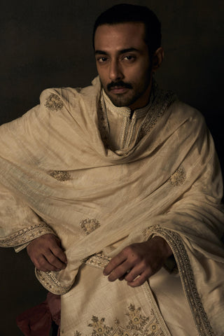 Sherwani Indian Wedding - Ivory Royal Mogra by Matsya