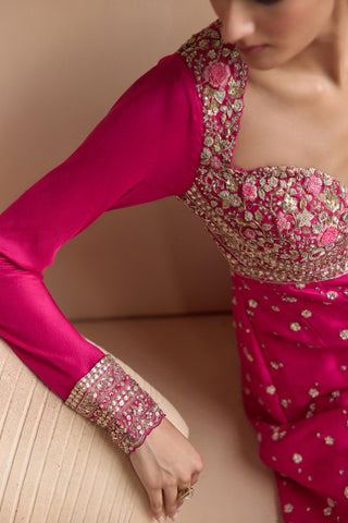 Anarkali Set for Indian Wedding - Pink Off The Record Embroidered Anarkali Set by Osaa by Adarsh at Mrs. G

