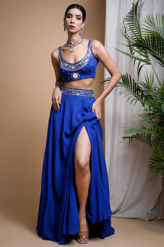 Blue sitara lehenga set