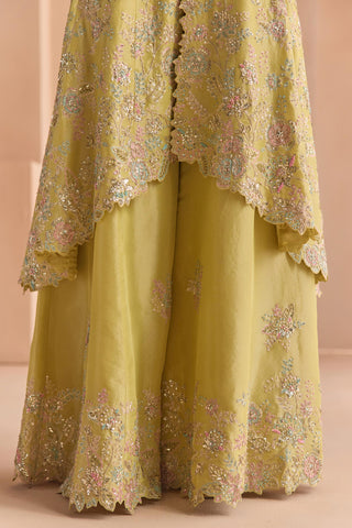 Sharara Set for Indian Wedding - Yellow Off The Record Embroidered Sharara Set by Osaa by Adarsh at Mrs. G