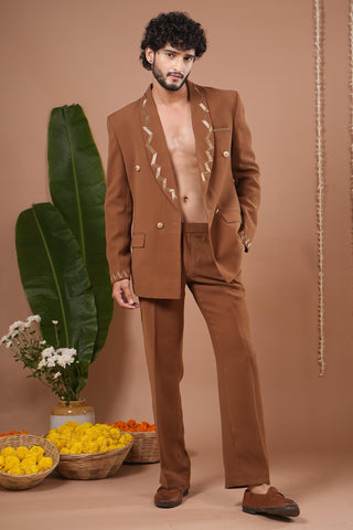 Coat pant set for Contemporary Wear – Mustard by AHI Clothing